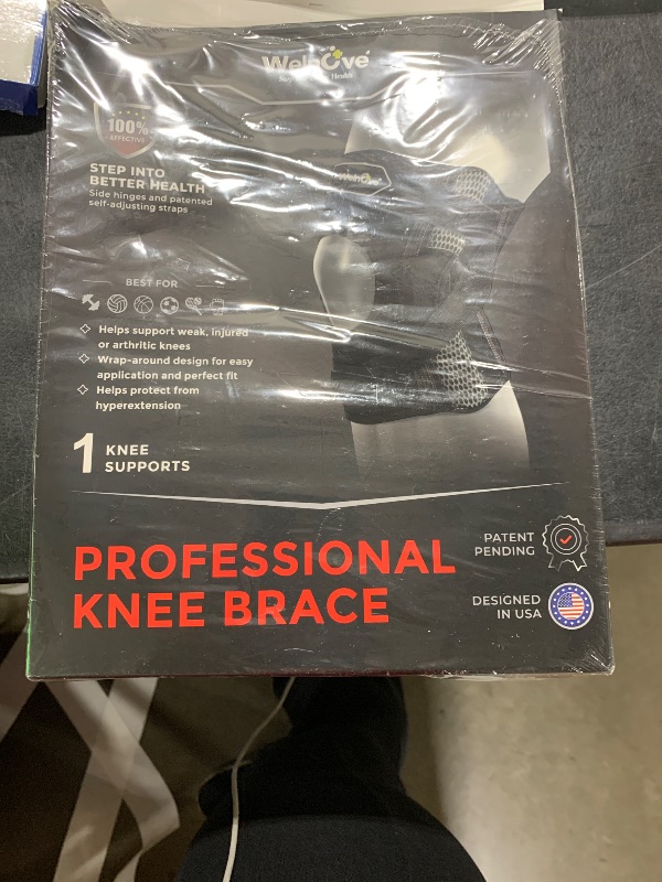 Photo 1 of Welnove Professional Hinged Knee Brace - Adjustable Dual Hinges with Side Stabilizers, Open Patella Design - Knee Support for Joint Pain Relief, Arthritis, Meniscus, ACL, PCL?Small?