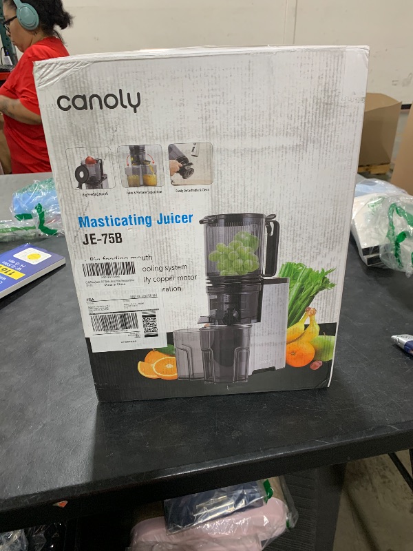 Photo 1 of Cold Press Juicer, 5.8" Wide Feed Chute Juice Extractor Machine with 400W, High Juice Yield, Slow Masticating Juicer for Whole Vegetables & Fruits, Premium Grey