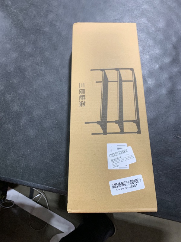 Photo 1 of Long Shoe Rack - 3 Tier Shoe Organizer for Closet, Entryway, Garage - Stackable and Free Standing - Space Saving Small Shoe Shelves
