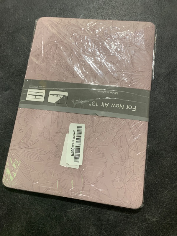 Photo 1 of DTangLsm Compatible with MacBook Air 13 inch 2021 2020 2019 2018 Release A1932 A2179 M1 A2337 MacBook Air M1 Case, Elegant Texture Leather Plastic Hard Shell Case&Keyboard Cover, Lilac Embossed Floral