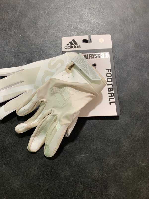 Photo 1 of adidas ADIFAST 3.0 Adult Football Receiver Glove, White/White, Large