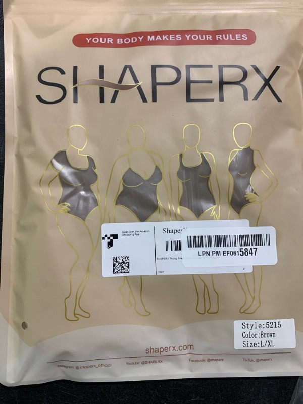 Photo 1 of SHAPERX Bodysuit for Women Tummy Control Shapewear Seamless Sculpting Thong Body Shaper Tank Top,SZ5215-Brown-L/XL