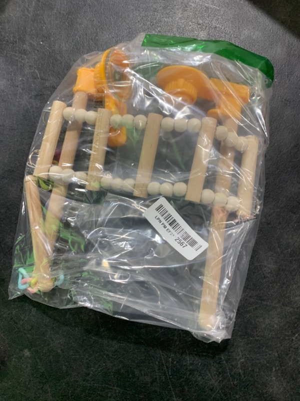 Photo 1 of Wood Window Bird Perch Toy with Suction Cup, Climbing Ramp Ladder Platform, Enrichment Accessories Stuff for Parrot, Parakeet, Budgie, Cockatiel, Finches to Playstand Bath Car, Love Travel Inside Cage