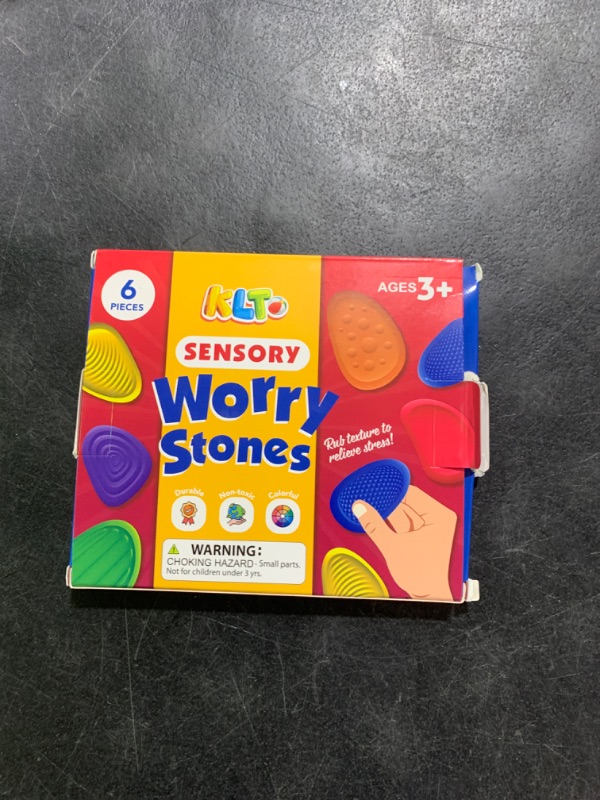 Photo 1 of Fidget Toys Sensory Stone for Kids: 6 Pack Textured Soft Worry Stone for Autism Kids Calming - Fidget Stress Toys for Students Anxiety Relief - Small Prizes Fidget Toys
