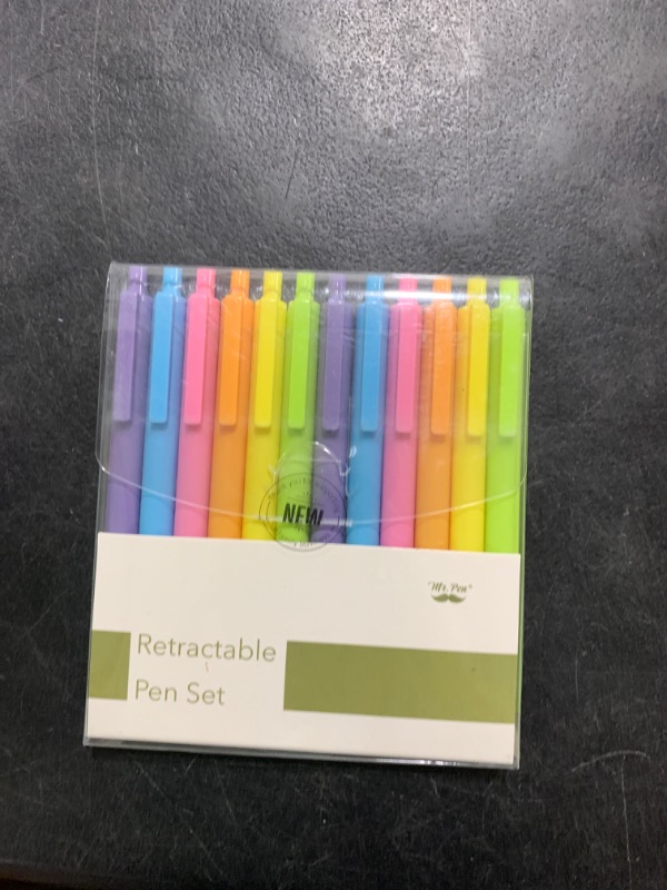 Photo 1 of Mr. Pen- Retractable Gel Pens, 12 Pack, Bright Color Ink Gel Pens, Gel Pens Fine Point, Retractable Pens, Cute Pens, Gel Ink Pens, Aesthetic Pens for Journaling Fine Tip Pens