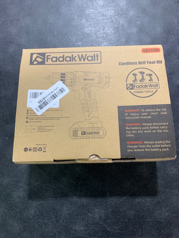 Photo 1 of FADAKWALT Cordless Drill Set, 20V Electric Power Drill with Battery And Charger, Torque 30N, 21+1 Torque Setting, 3/8-Inch Keyless Chuck, Drill Driver Bits Kit, with LED Electric Drill Set. ?green)