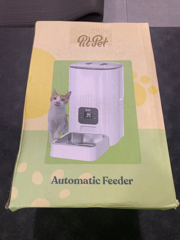 Photo 1 of Smart Automatic Cat Feeder - 6-L Reliable Automatic Cat Food Dispenser with Display LCD Screen for Easy Set Up - (White)