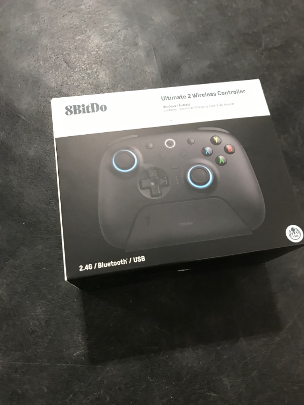 Photo 1 of 8BitDo Ultimate 2 Wireless Controller for Windows & Android, Gaming Controller with TMR Joysticks, Switchable Hall Effect/Tactile Triggers, RGB Fire Ring, 8Speed Wireless Tech, Black
