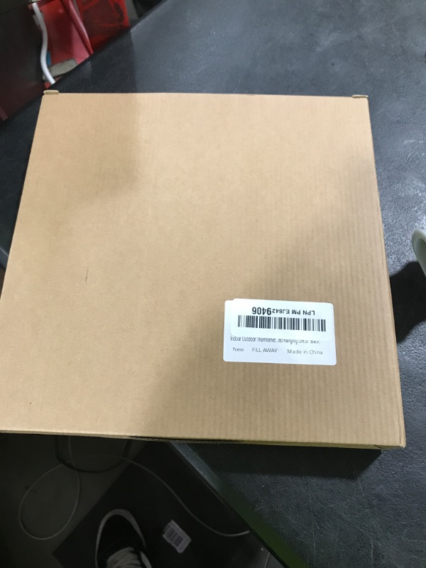 Photo 1 of Indoor Outdoor Thermometer Large Numbers Wall Thermometer Hygrometer Waterproof Does not Require Battery 10 inch Wireless Hanging Hygrometer Garden Decoration (Black)