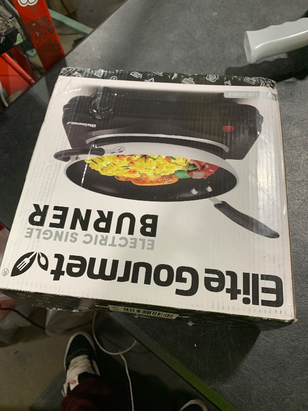 Photo 1 of Elite Gourmet ESB-301BF# Countertop Single Cast Iron Burner, 1000 Watts Electric Hot Plate, Temperature Controls, Power Indicator Lights, Easy to Clean, Black
