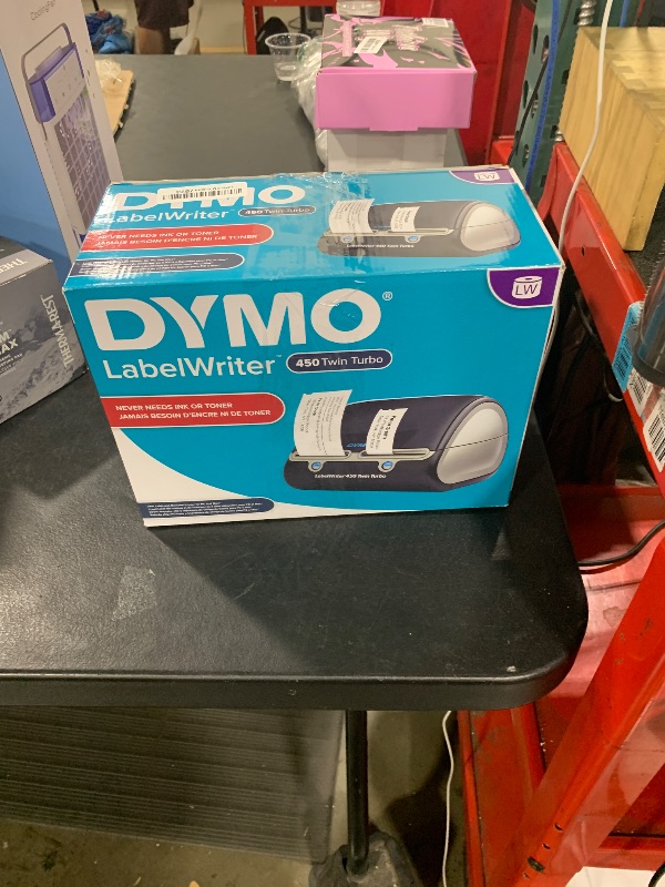 Photo 1 of DYMO Label Printer | Label Writer 450 Twin Turbo Direct Thermal Printer Fast Printing Great for Labeling Filing Shipping Mailing Barcodes and More Home & Office Organization