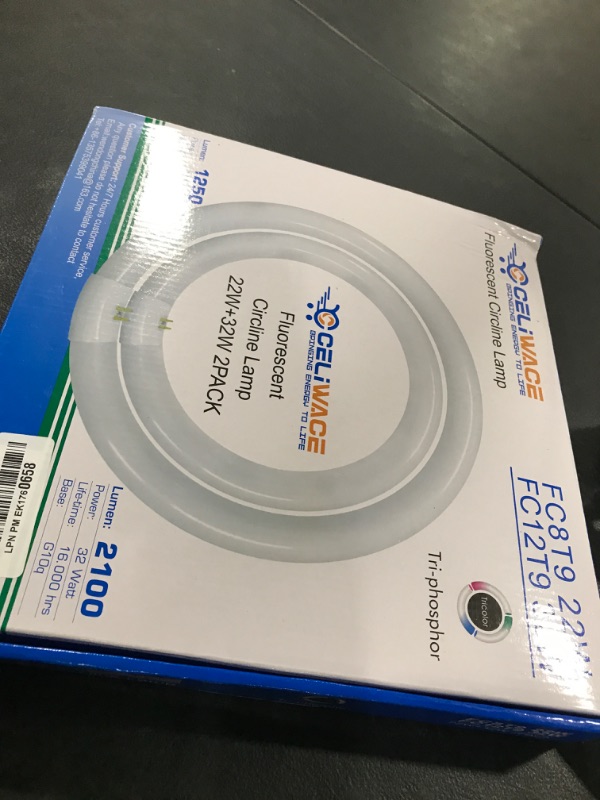 Photo 1 of FC8T9/CW 22W and FC12T9/CW 32W Cool White Set, 8 inch T9 22 Watts Circular Light Bulbs, 12 inch 32 Watts Circline Fluorescent Bulb Round Ring Bulb CRI 80, G10q Prong