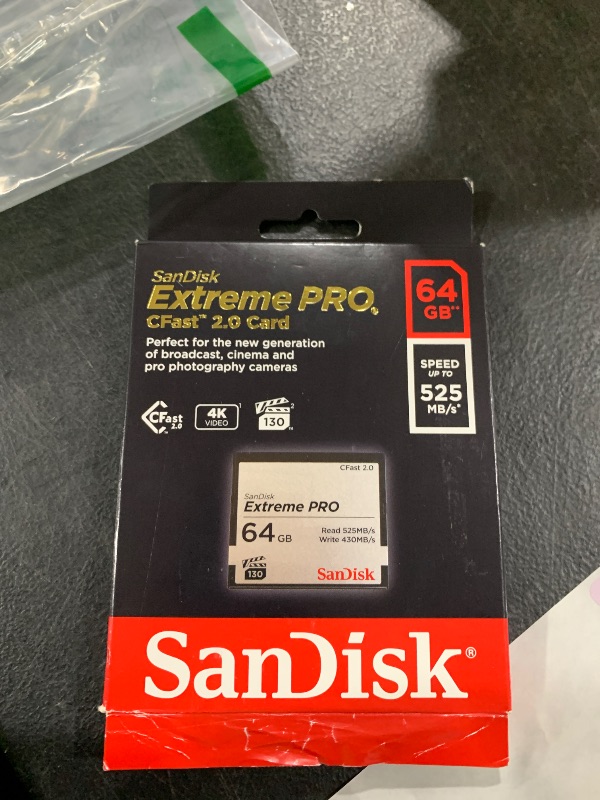 Photo 1 of SanDisk 64GB Extreme PRO CFast 2.0 Memory Card - SDCFSP-064G-G46D