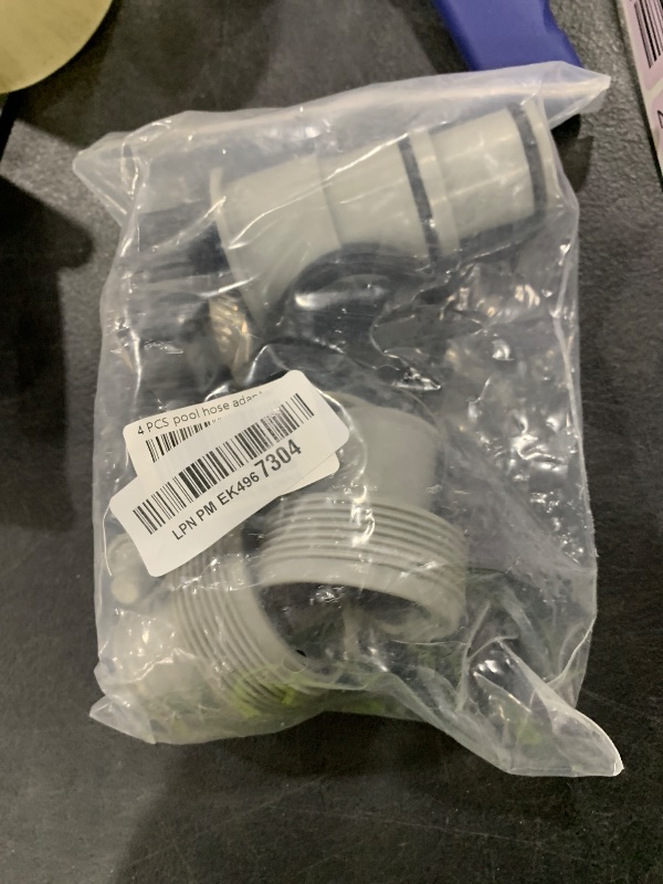 Photo 1 of 4 Pack Pool Hose Adapter, 1.5" to 1.25" Pool Hose Connector with Clamp and Washer for Intex Threaded Connection Pump Hoses Above Ground Pool Accessories