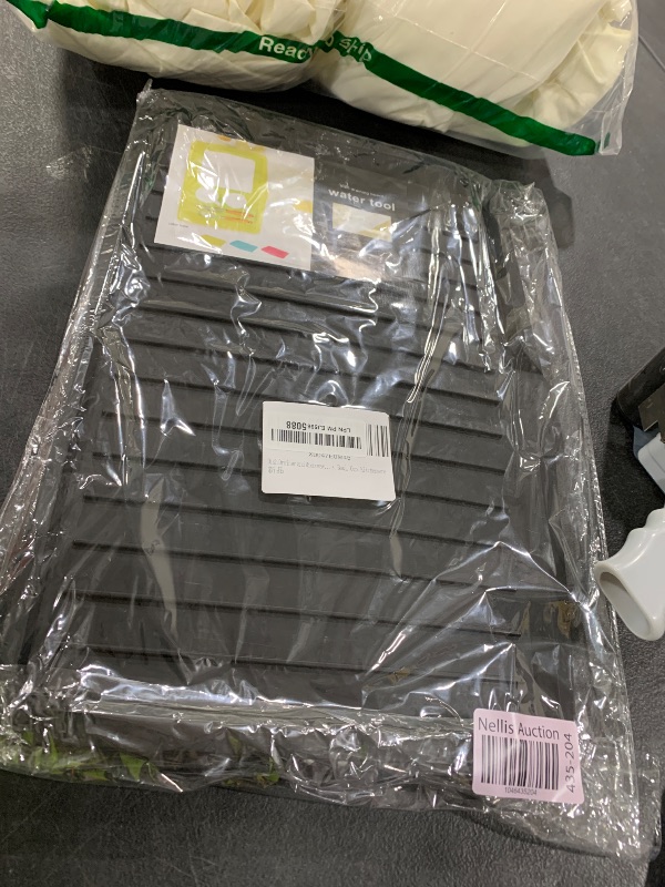 Photo 1 of Dish Drainer and Microwave Grease 17.5x12x1.2 inch Large Plastic Draining Board with Non-Stick Cover Black Drying Rack Tray Large Draining with Side Drop Slope Diversion for Pots Bowl Cup Kitchenware