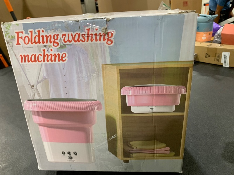 Photo 1 of Portable Small Washing Machine,13L Capacity Foldable Mini Washer,Ideal for Baby Clothes, Underwear & Small Items. Perfect for Apartments, Dorms, RVs & Travel (Green)