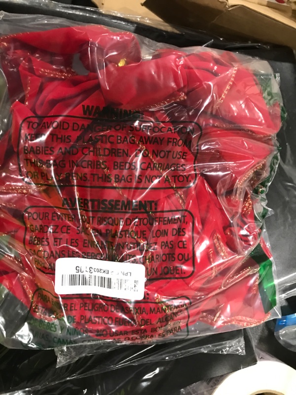 Photo 1 of 10 Pack Red Bows Christmas Tree Decorations,9”x13”Large Velvet Ornament Bow with Glitter Gold Edge for Xmas Home Wreath Fence Stairs Railing Fireplace Indoor Outdoor Front Door Decor