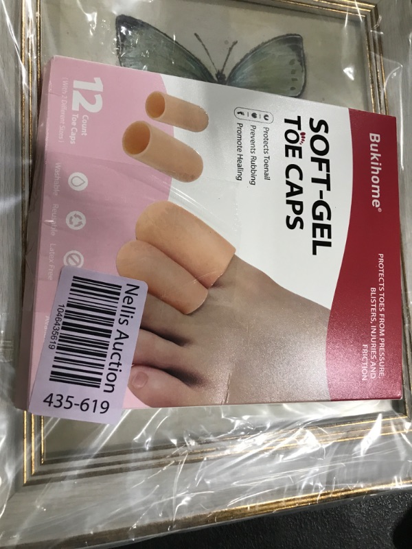 Photo 1 of Bukihome 12 Pcs Gel Toe Cap, Toe Protector for Women Men - Cushions and Protects to Cover Toes, Relief Toe Pain from Ingrown Toenails, Corns, Blisters, Hammer Toes (8L + 4S)