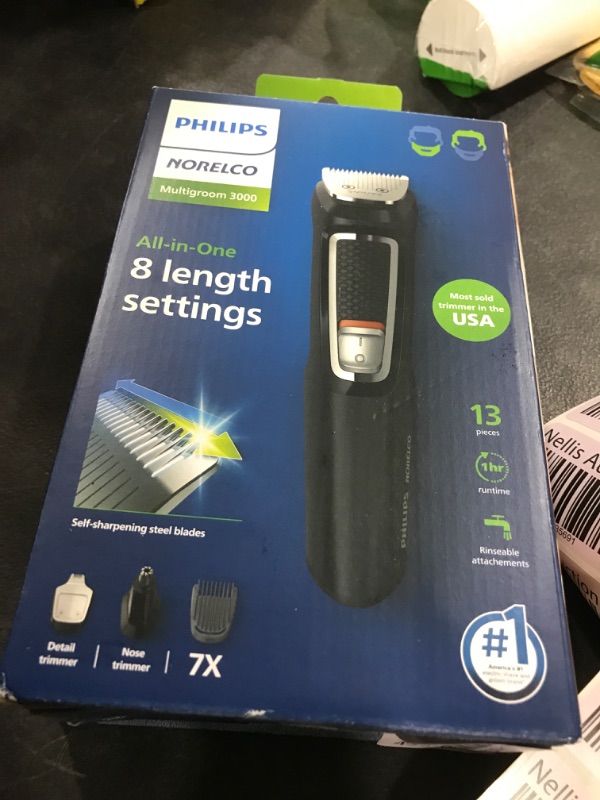 Photo 1 of Philips Norelco Multi Groomer - 13 Piece Mens Grooming Kit for Beard, face, Nose, and Ear Hair Trimmer and Hair Clipper - NO Blade Oil Needed, MG3740/40