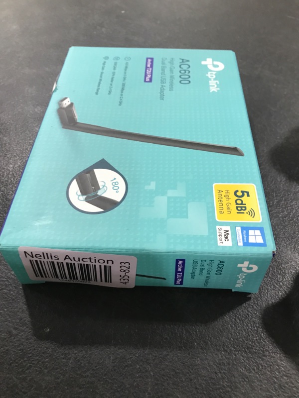 Photo 1 of TP-Link AC600 USB WiFi Adapter for PC (Archer T2U Plus)- Wireless Network Adapter for Desktop with 2.4GHz, 5GHz High Gain Dual Band 5dBi Antenna, Supports Win11/10/8.1/8/7/XP, Mac OS 10.9-10.14, Black