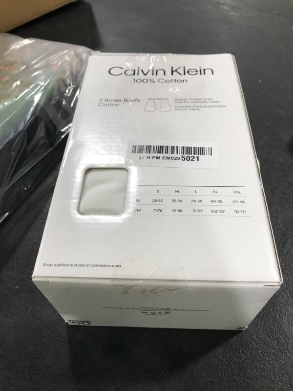 Photo 1 of Calvin Klein Men's Cotton Classics 5-pack Boxer Brief, 2 Black, 2 Heather Grey, 1 White, Small