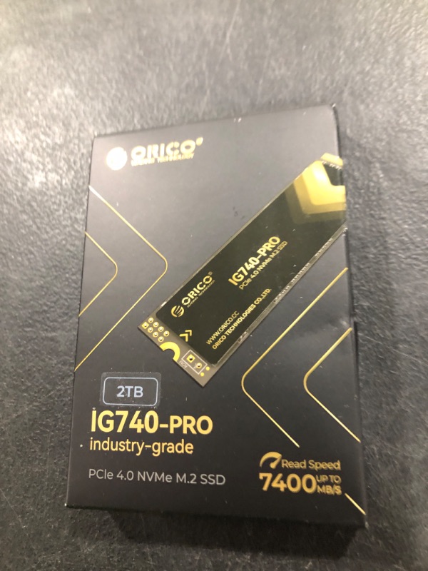 Photo 1 of ORICO Industrial SSD 2TB M.2 NVMe SSD, PCIe 4.0 Drive with 7450MB/s Read Speed, TLC NAND, Advanced Data Security and Innovative Heatsink, for Industrial PC, Personal Laptop and PS5 - IG740PRO