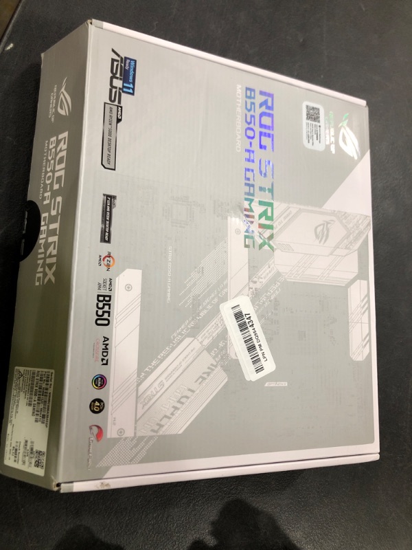 Photo 1 of ASUS ROG Strix B550-A Gaming Desktop Motherboard - AMD B550 Chipset - Socket AM4 - ATX - 128 GB DDR4 SDRAM Maximum RAM - DIMM, UDIMM - 4 x Memory Slots - HDMI - DisplayPort - 6 x SATA Interfaces