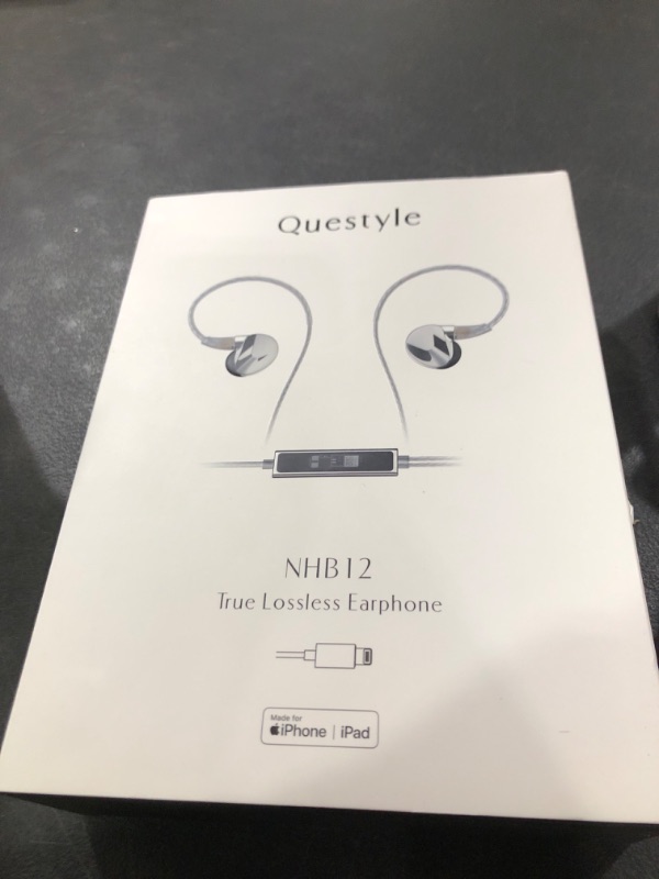Photo 1 of Questyle NHB12 Wired Earbud for iPhone with Headphone Amps [Apple MFi Certified] True Lossless in-Ear Earphones with Lightning Connector 192kHz Hi-Res Music IEM HiFi Stereo Audiophile Ear Buds