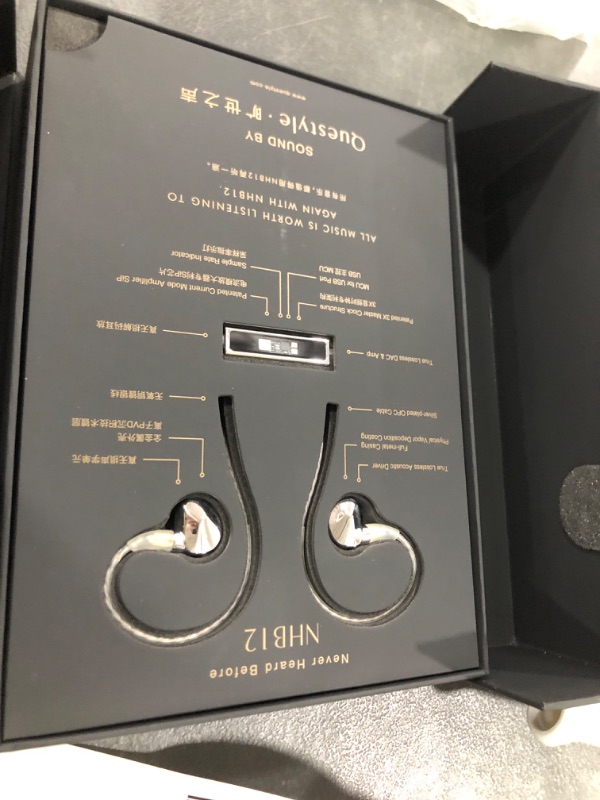 Photo 1 of Questyle NHB12 Wired Earbud for iPhone with Headphone Amps [Apple MFi Certified] True Lossless in-Ear Earphones with Lightning Connector 192kHz Hi-Res Music IEM HiFi Stereo Audiophile Ear Buds