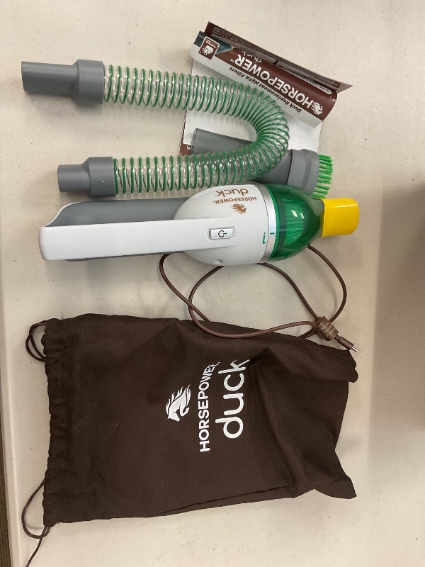 Photo 1 of USED ……
Duck Compact Cordless Vacuum by Horsepower, Ultra-Powerful, Strong Suction, AS-SEEN-ON-TV, Easy To Store, Rechargeable. Home, Auto, Pet Hair, Fits In Tiny Crevices, Includes Hose, Crevice Tool & Brush