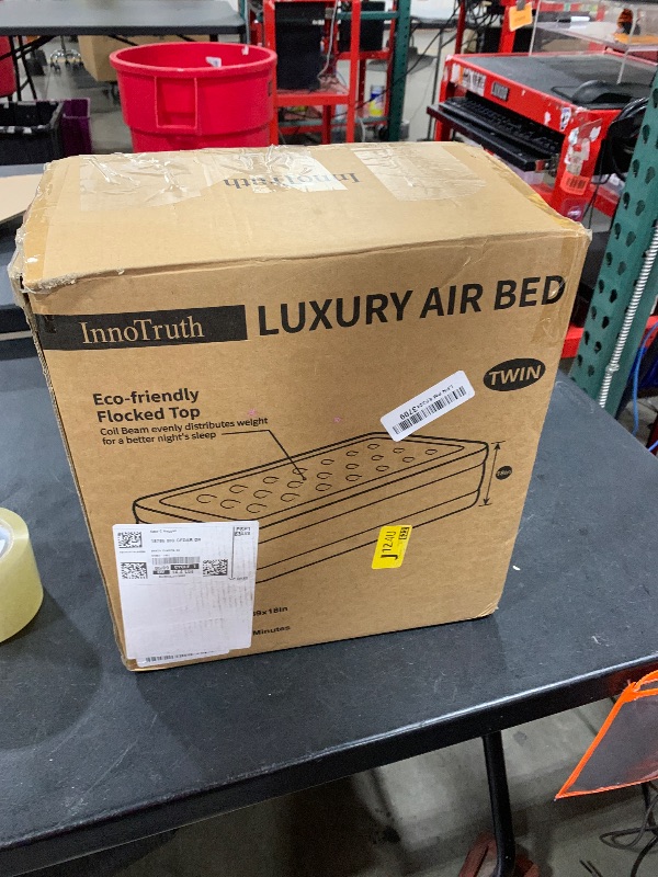 Photo 1 of InnoTruth Air Mattress Twin with Built in Pump, Inflatable Blow up Mattress, 18" Raised Colchones Inflables Air Bed for Guests & Home, Ideal for Home Use and Outdoor Camping, 300lb Weight Capacity