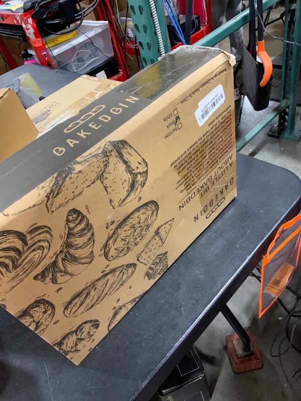 Photo 1 of BakedBin Corner Bread Box for Kitchen Countertop - New 2025 Airtight Design - Extra Large, Double Layer Black BreadBox, Vintage Storage for Homemade Bread, Under Cabinet Organizer