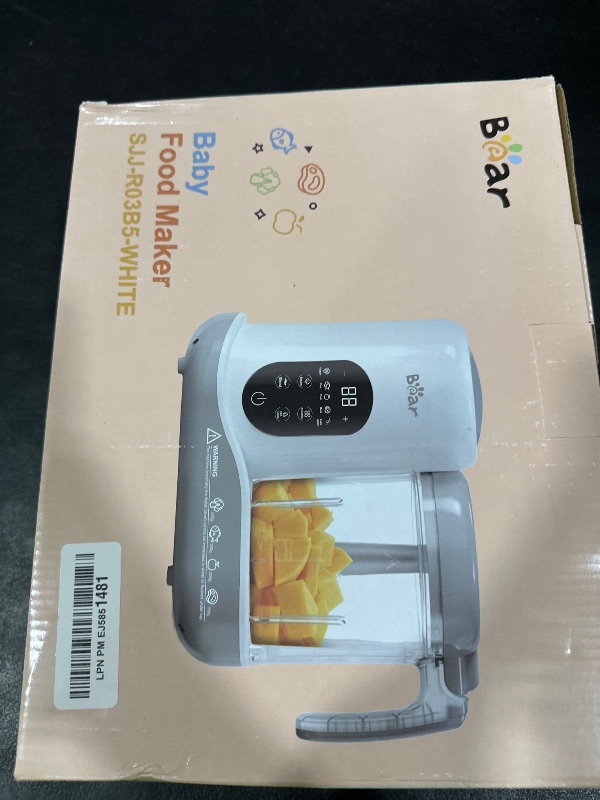 Photo 1 of BEAR 2024 Baby Food Maker | One Step Baby Food Processor Steamer Puree Blender | Auto Cooking & Grinding | Baby Food Puree Maker with Self Cleans | Touch Screen Control, White