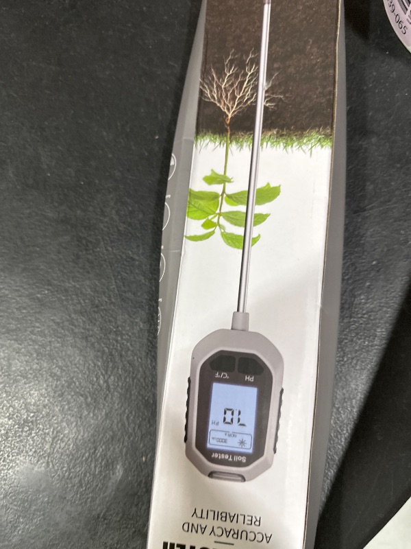 Photo 1 of 4-in-1 Soil Moisture Meter Digital Plant Temperature/Soil Moisture/PH Meter/Sunlight Intensity Backlight LCD Display Soil Test Meter for Gardening, Farming and Outdoor Plants