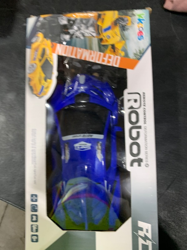 Photo 1 of Remote Control Car, Toy for 3-8 Year Old Boys, 360° Rotating RC Deformation Robot Car Toy with LED Light, Transform Robot RC Car Age 3 4 5 6 7 8-12 Years Old for Kids, Boys Girls Birthday Gifts (Blue)
