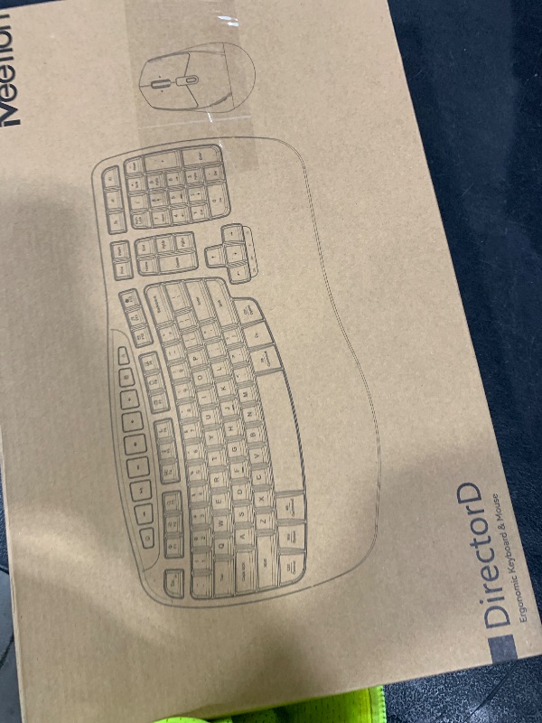 Photo 1 of MEETION Wave Ergonomic Keyboard and Mouse Wireless, USB/Bluetooth Wave Ergo Keyboard with Wrist Rest, 4 DPI Adjustable Swing Wheel Silent Wireless Mouse Rechargeable for Windows/Mac/Android Director-D