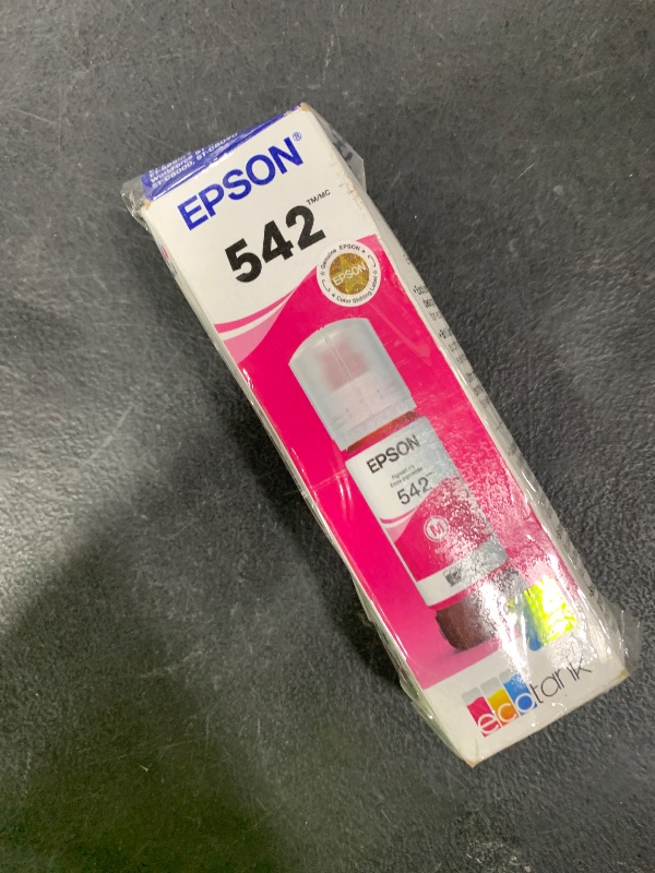 Photo 1 of Epson 542 EcoTank Ink Ultra-high Capacity Bottle Magenta (T542320-S) Works with EcoTank Pro ET-5150, ET-5170, ET-5180, ET-5800, ET-5850, ET-5880, ET-16600, ET-16650