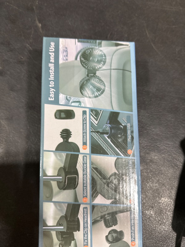 Photo 1 of HUENLYEL Backseat Car Fan for Kids, Adjustable Car Backseat Fan for Kids Car Back Seat (No Battery)
