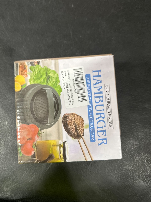 Photo 1 of 3 in 1 Stuffed Burger Press Patty Maker Rings Molds Kit, Non Stick Stuffer Hamburger Press Patty Maker - with 100 Pcs Wax Hamburger Patty Paper, Sausage Patty Press for Slider/Pattie/Grilling HAHAYOO