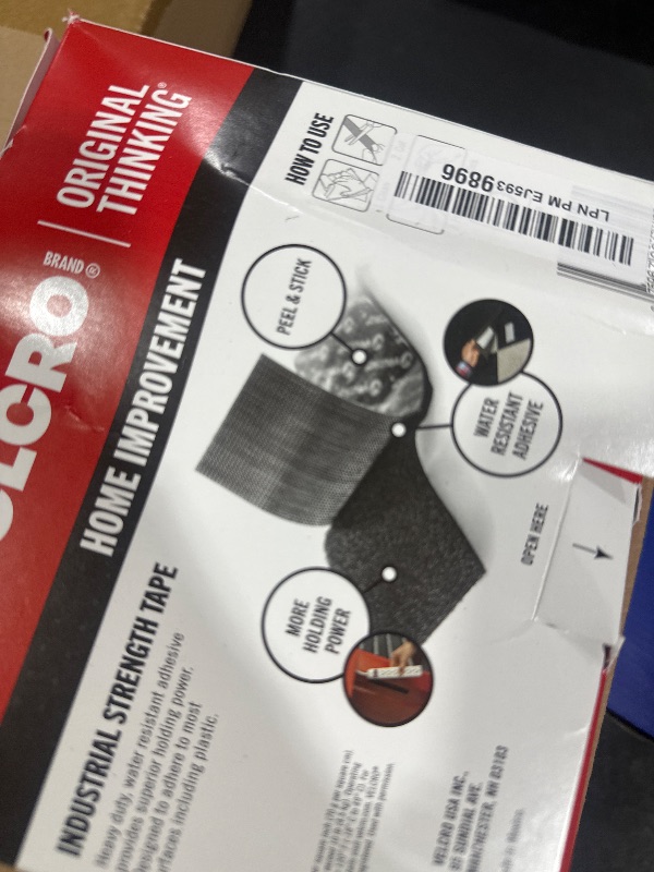 Photo 1 of VELCRO Brand Heavy Duty Tape with Adhesive | 15 Ft x 2 In | Holds 10 lbs, Black | Industrial Strength Roll, Cut Strips to Length | Strong Hold for Indoor or Outdoor Use, 15ft x 2in