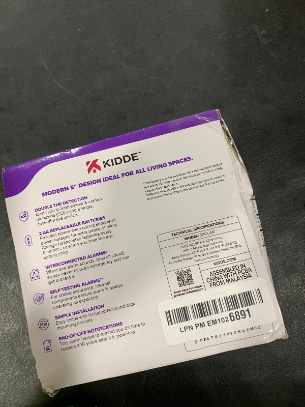 Photo 1 of Kidde Hardwired Smoke & Carbon Monoxide Detector, AA Battery Backup Smoke Alarm, Interconnectable, LED Warning Light Indicators, 2 Pack