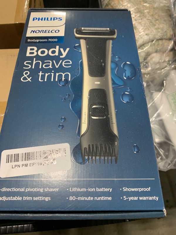 Photo 1 of Philips Norelco Bodygroom 7000 Series, Showerproof Groin and Body Trimmer for Men, Precise Body Grooming, Adjustable Comb, Safe Even Below The Belt, 80 Min. Runtime, Model BG7030/49