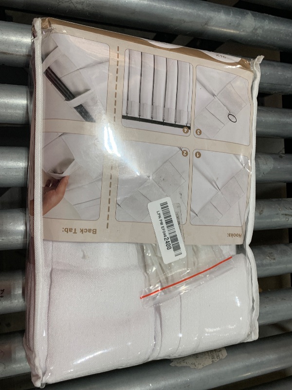 Photo 1 of 108 Inch White Linen Semi Sheer Curtains for Living Room 2 Panels Set, 9Ft Luxury Farmhouse Style Pinch Pleated Curtains Light Filtering Privacy Floor to Ceiling Track Drapes with Hooks Rings