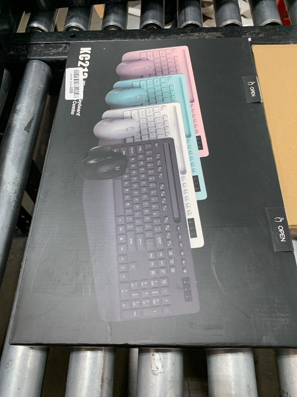 Photo 1 of Wireless Keyboard and Mouse Combo - Full-Sized Ergonomic Keyboard with Wrist Rest, Phone Holder, Sleep Mode, Silent 2.4GHz Cordless Keyboard Mouse Combo for Computer, Laptop, PC, Mac, Windows -Trueque