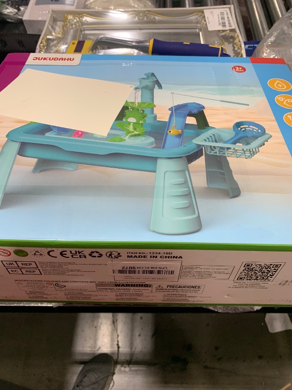Photo 1 of JUKUDAHU Water Table Play Sink Toy for Kids 2 3 4 5 6 Years Old - Outdoor Kitchen with Running Water, Fishing Games, Toddler Water Play Table for Kids Ages 3-8, Beach Outdoor Toys, Summer Gifts