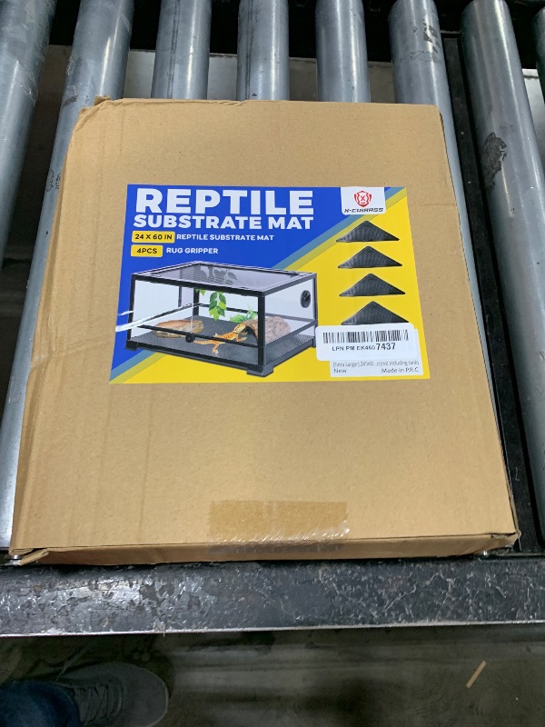 Photo 1 of [Premium] 24"x60" Reptile Substrate Mat with 4 PCS Rug Gripper, Extra Thick & Ultra Comfortable,Non-slip, Reptile Tank Accessories for Bearded Dragon, Leopard Gecko,Lizard (not including tank)