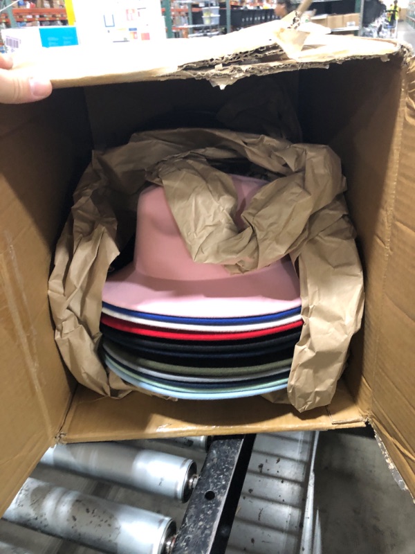 Photo 1 of Sureio 24 Pcs Felt Hats for Women Wide Brim Panama Hats Bulk with Belt Buckle for Men Ladies Cowboy Vintage Vacation