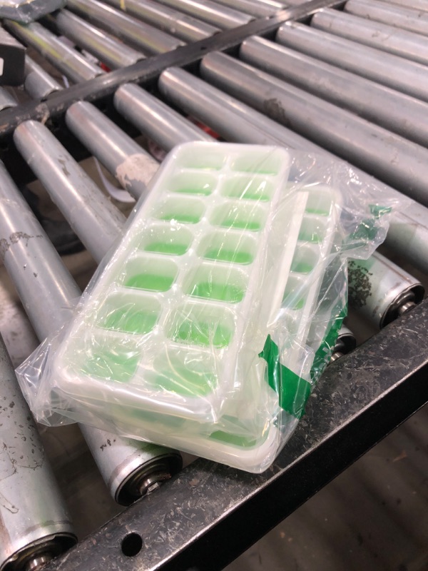 Photo 1 of ChefAide Ice Cube Tray with Lid, 2 Packs 28 Cubes Durable Stackable Ice Cube Trays for Freezer with Removable Lids, Easy-Release Plastic & Silicone Ice Tray for Cocktail, Coffee