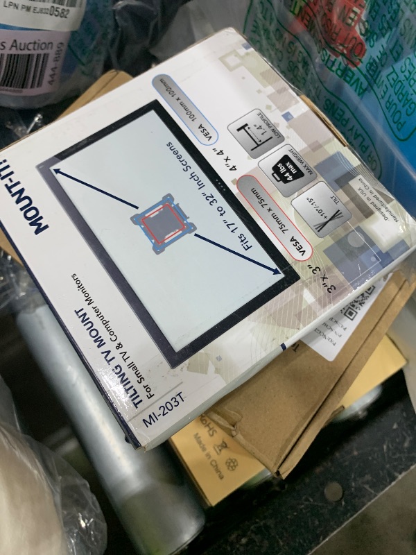 Photo 1 of Mount-It! Tilting TV Wall Mount Bracket for Small TV and Computer Monitors, Low-Profile Design with Quick Release Function, Fits 24, 27, 30 and 32 Inch Screens Up to VESA 100, 44 Lbs Capacity, Black