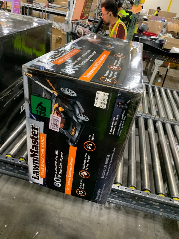 Photo 1 of LawnMaster CLMFR6020A 0802 Cordless 21-Inch Brushless Push Lawn Mower 60V Max with 4.0Ah Battery &Fast Charger